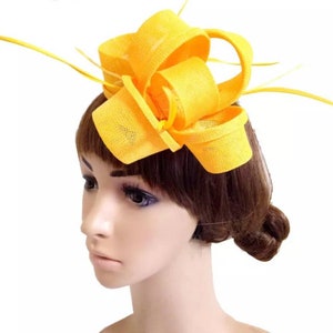 Yellow Fascinator Hat - Wedding Hat, Kentucky Derby Hat, Race Hat, Tea Party Hat, Bridal Hat, Derby Hats