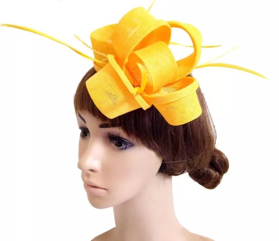 yellow occasion hat