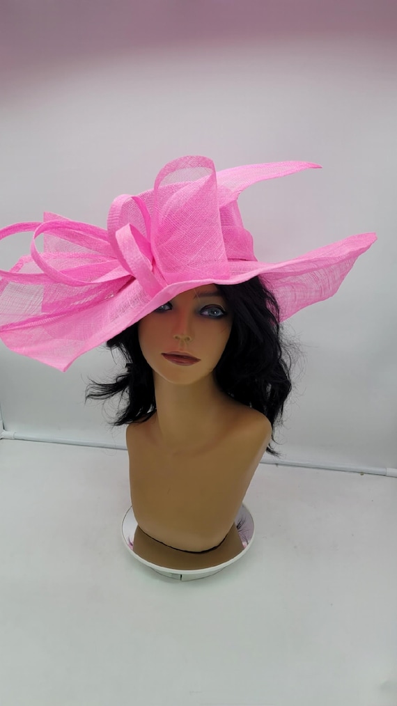 Hot Pink Kentucky Derby Hat: Elegant Tea Party Race Day  display picture 2