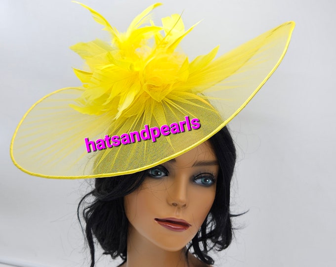 Yellow Fascinator Hat Wedding