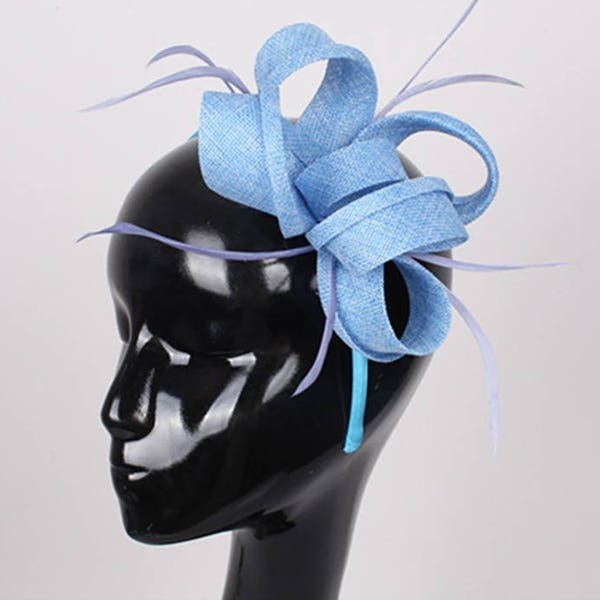 Light Blue Fascinator Hat - Wedding Hat, Kenturky Derby Hat, Race Hat, Easter H, Church Hat