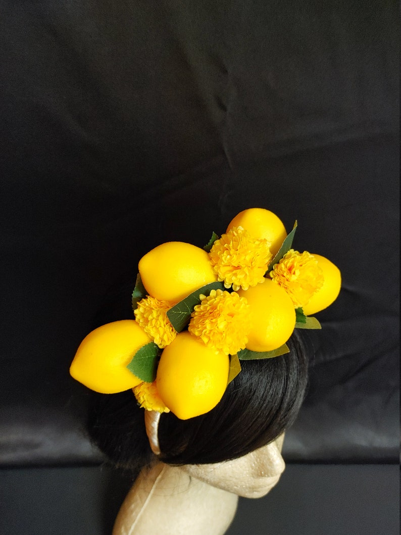 Lemon Hat- Photoshoot maternity shoot Floral Lemon Fascinator