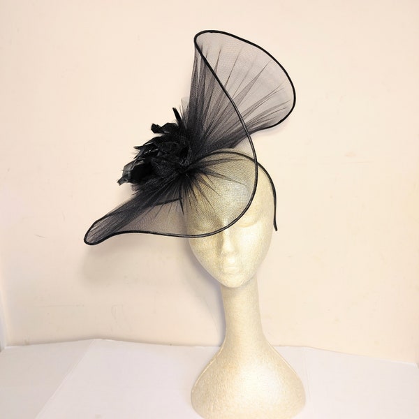 Black Fascinator Hat Etsy