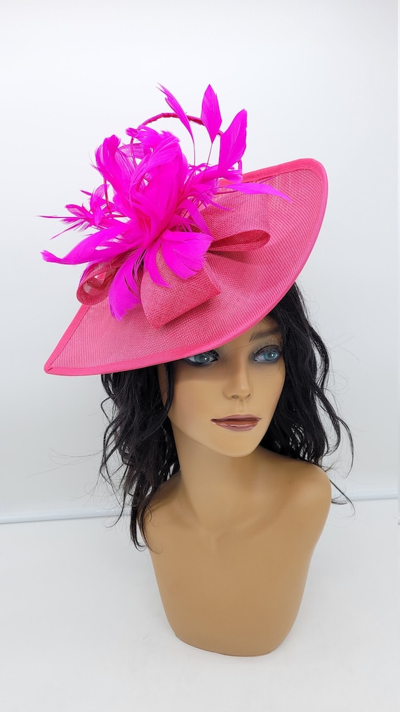 Hot Pink Fascinator Hat: Kentucky Derby, Wedding, Tea Party  display picture 2