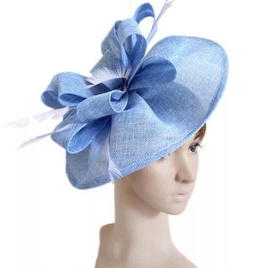 Light Blue Kentucky Derby Fascinator Hat - Wedding Hat, Kentucky Derby Hat, Race Hat, Bridal Hat, Church Hat, Easter Hat
