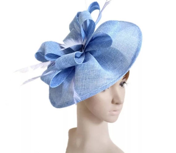 tent Mededogen Middeleeuws Light Blue Kentucky Derby Fascinator Hat Wedding Hat - Etsy