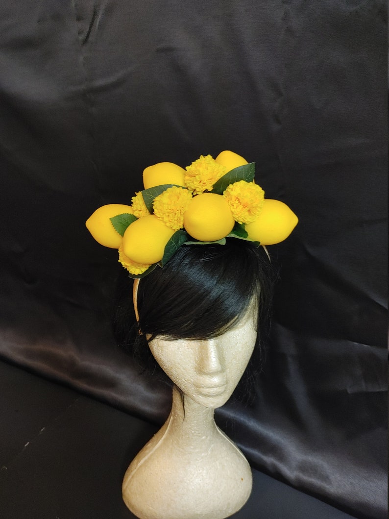 Lemon Hat- Photoshoot maternity shoot Floral Lemon Fascinator