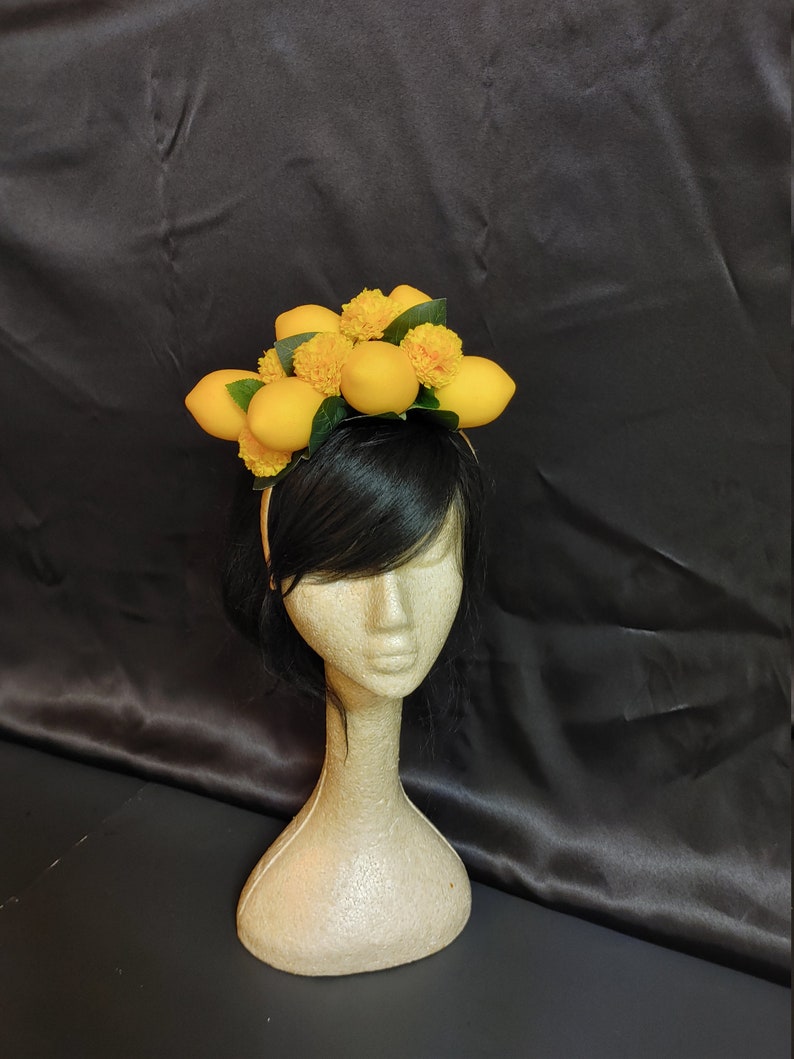 Lemon Hat- Photoshoot maternity shoot Floral Lemon Fascinator