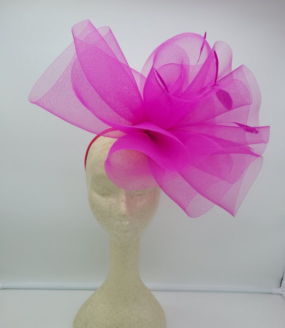 Fuchsia Fascinator: Hot Pink Kentucky Derby Hat, Wedding  display picture 3