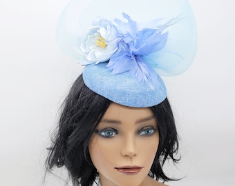 Light Blue Kentucky Derby Fascinator - Wedding Hat, Kentucky Derby Hat, Race Hat, Bridal Hat, Church Hat, Easter Hat