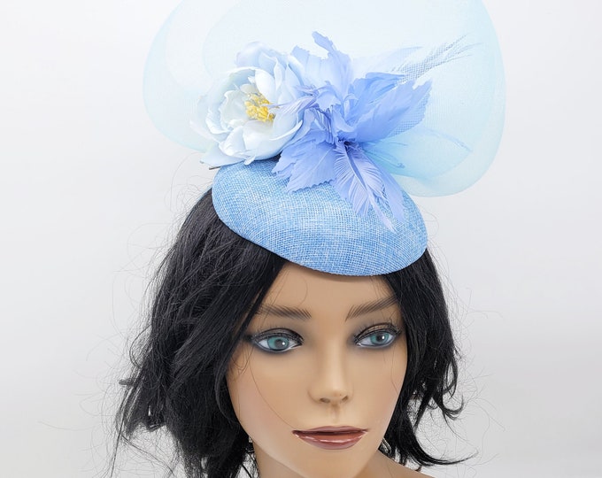 Light Blue Fascinator Hat