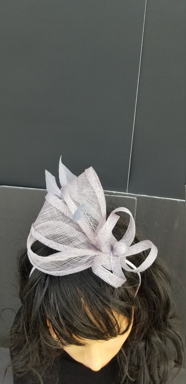 Kentucky Derby Bridesmaids Hat Tea Ascot Race Melbourne Race Cocktail Party Kate Middleton Crownjewell Silver Gray Fascinator