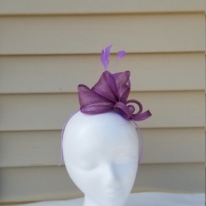 Lavender Fascinator - lilac Kentucky Derby Hat Tea Party Wedding Ascot Race Melbourne Race Cocktail Party Kate Middleton Crownjewell