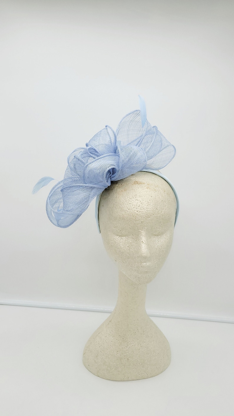 Light Blue Kentucky Derby Fascinator Wedding Hat, Kentucky Derby Hat, Race Hat, Bridal Hat, Church Hat, Easter Hat image 1