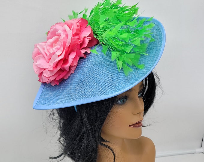 Light Blue Fascinator Hat