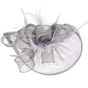 Silver Gray Fascinator Hat - Wedding Hat, Kentucky Derby Hat, Race Hat, Tea Party Hat, Bridal Hat, Church Hat, Fancy Hat