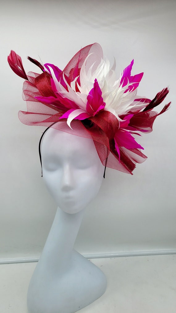 Kentucky Derby Hat Burgundy Fascinator Hat Wedding Tea Party Horse Race Ready Photos: Kentucky Derby High Fashion Highlights - Los Angeles  main image 4
