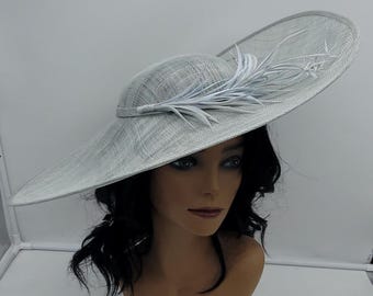 Silver Gray fascinator Hat