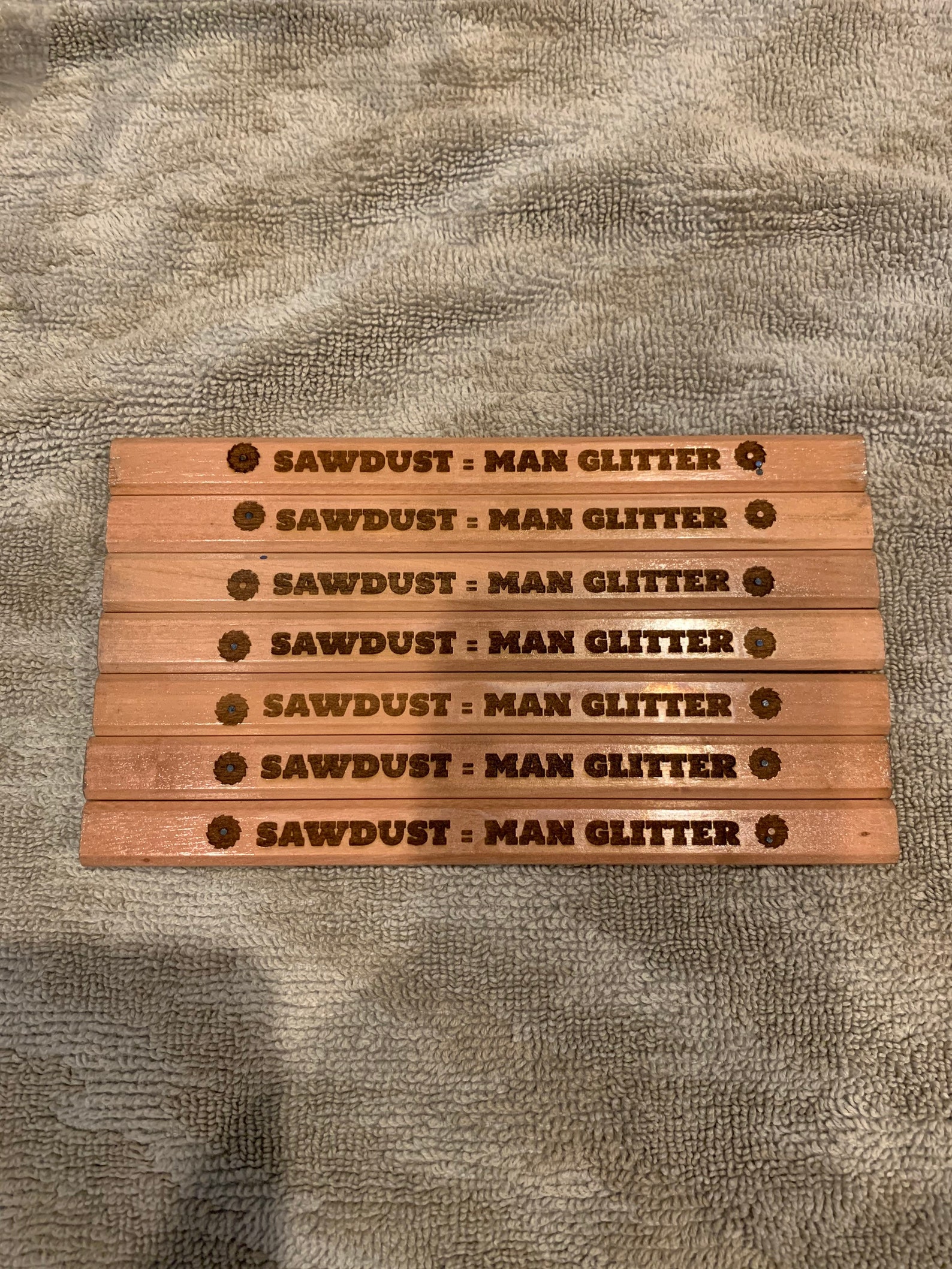 Laser engraved carpenter pencils. Fathers Day Gifts. Etsy