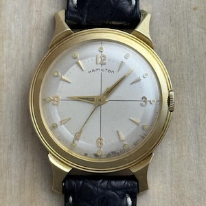 1955-57  Hamilton Storming II Solid 14k Gold Wrist Watch with Hamilton 735 movement