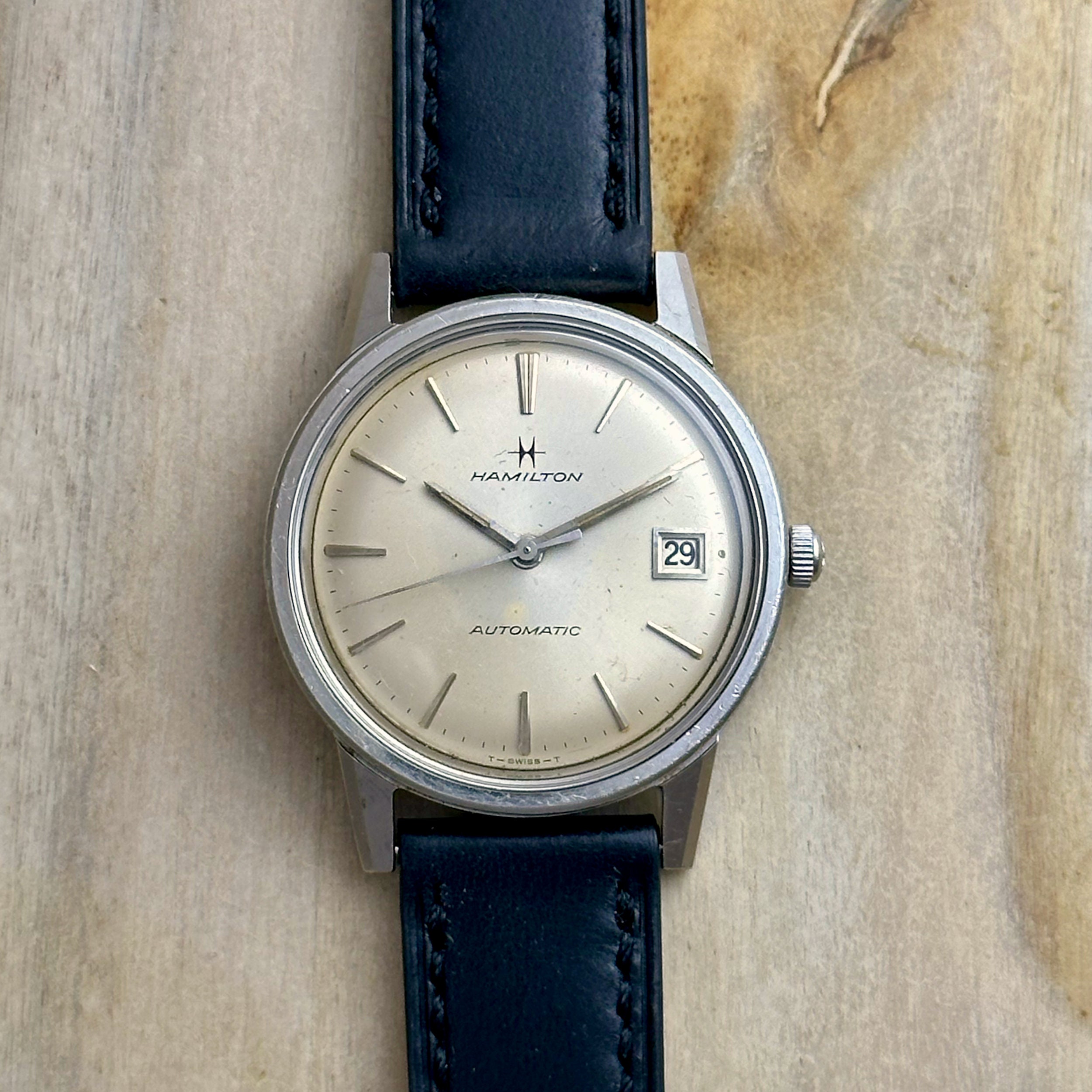 1965 Hamilton Dateline A-580 Wrist Watch With Stainless Steel Case