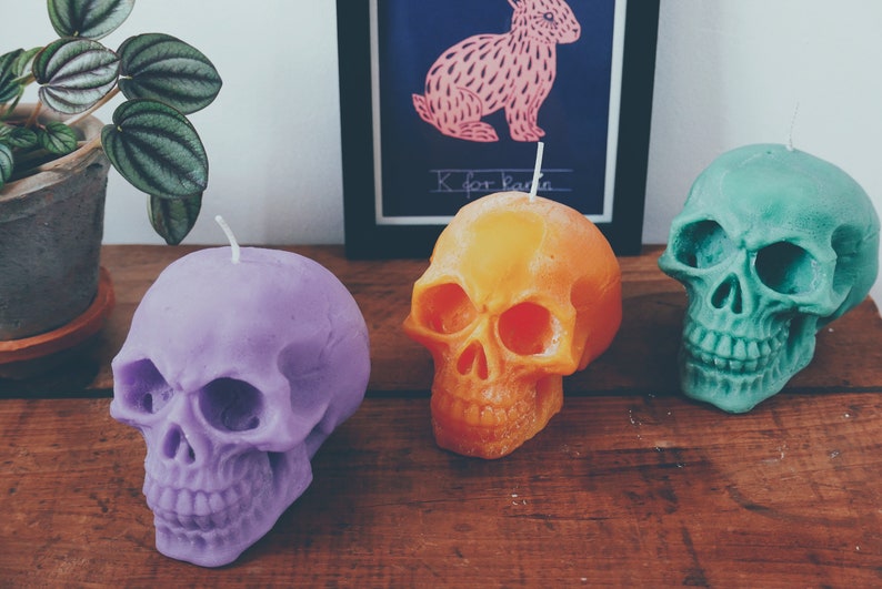 Skull Candle Halloween Gift Autumn Decor Spooky Home image 4