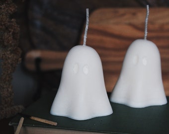 Pair of Ghost Candles Halloween Gift | Autumn Decor | Spooky Home | Gift Box