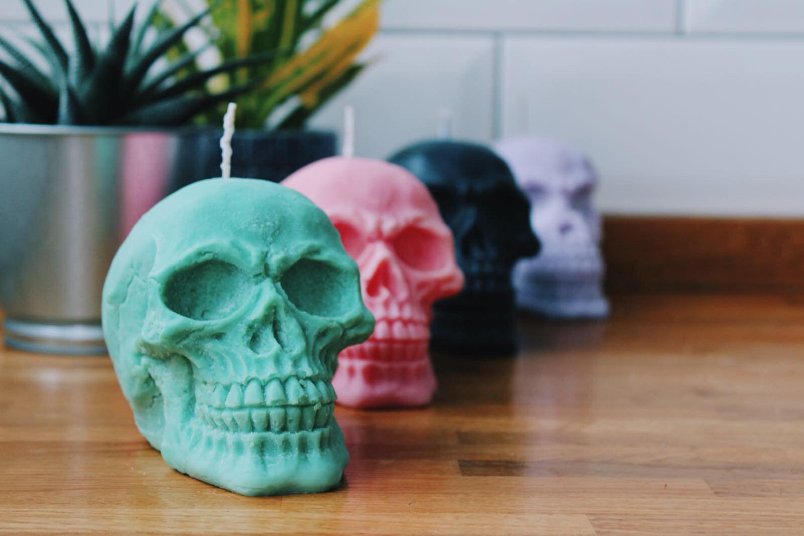 Skull Candle Halloween Decor Cadeau