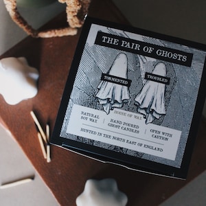 Pair of Ghost Candles Halloween Gift | Autumn Decor | Spooky Home | Gift Box