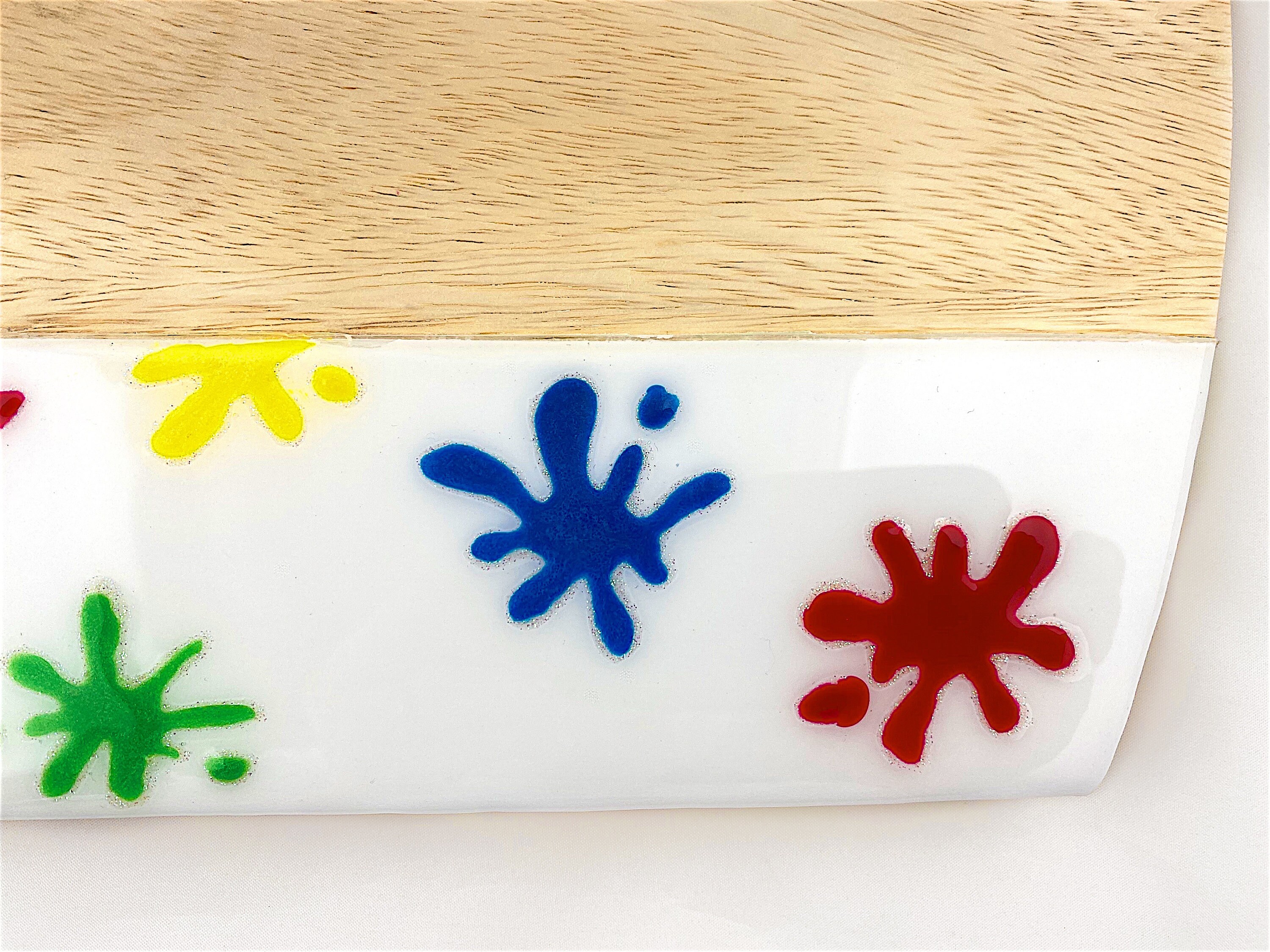 Cheese Board with Paint Palette Resin Art Original Hand Etsy