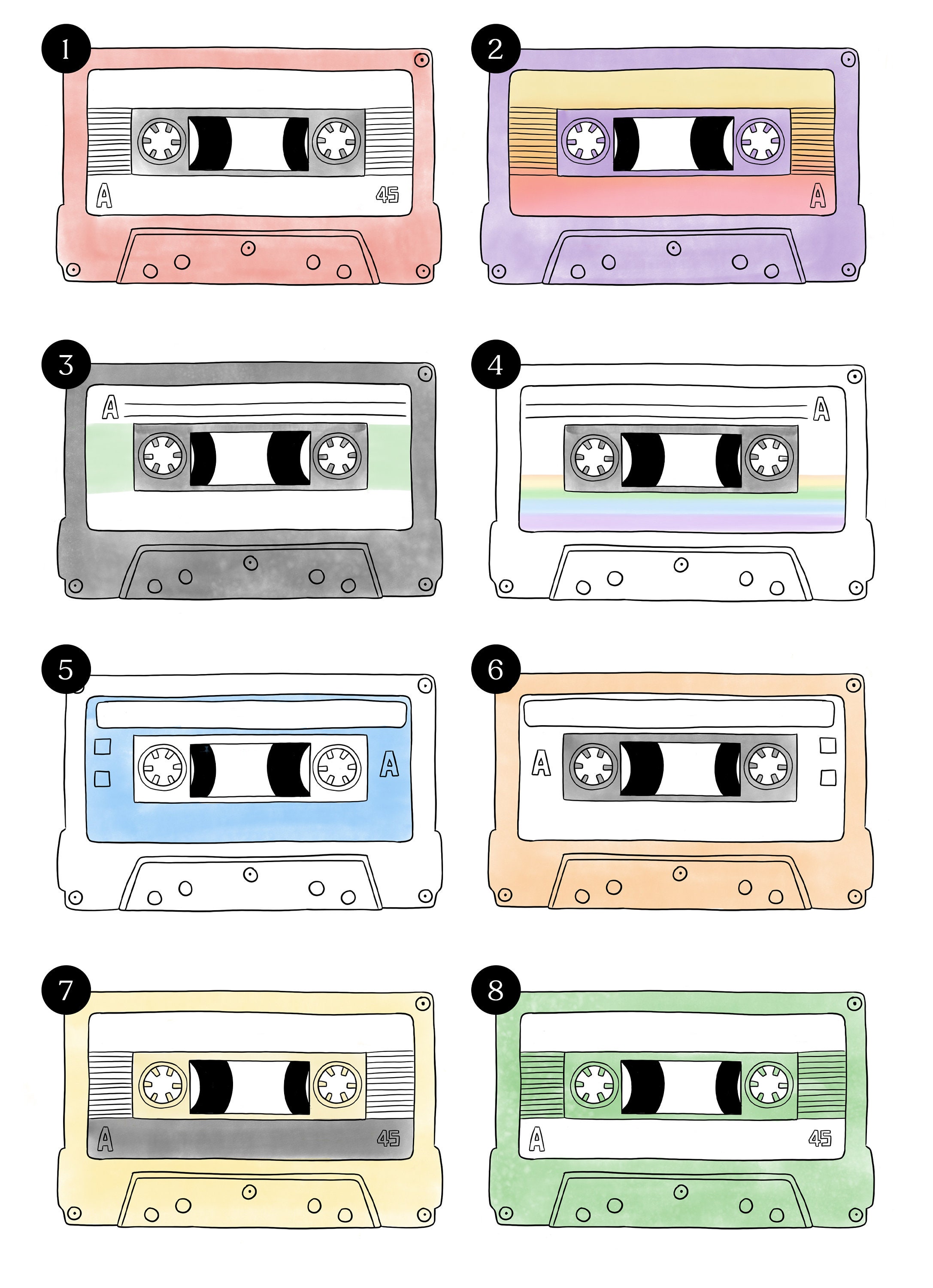 Custom Cassette Print Retro Cassette Poster Personalised | Etsy