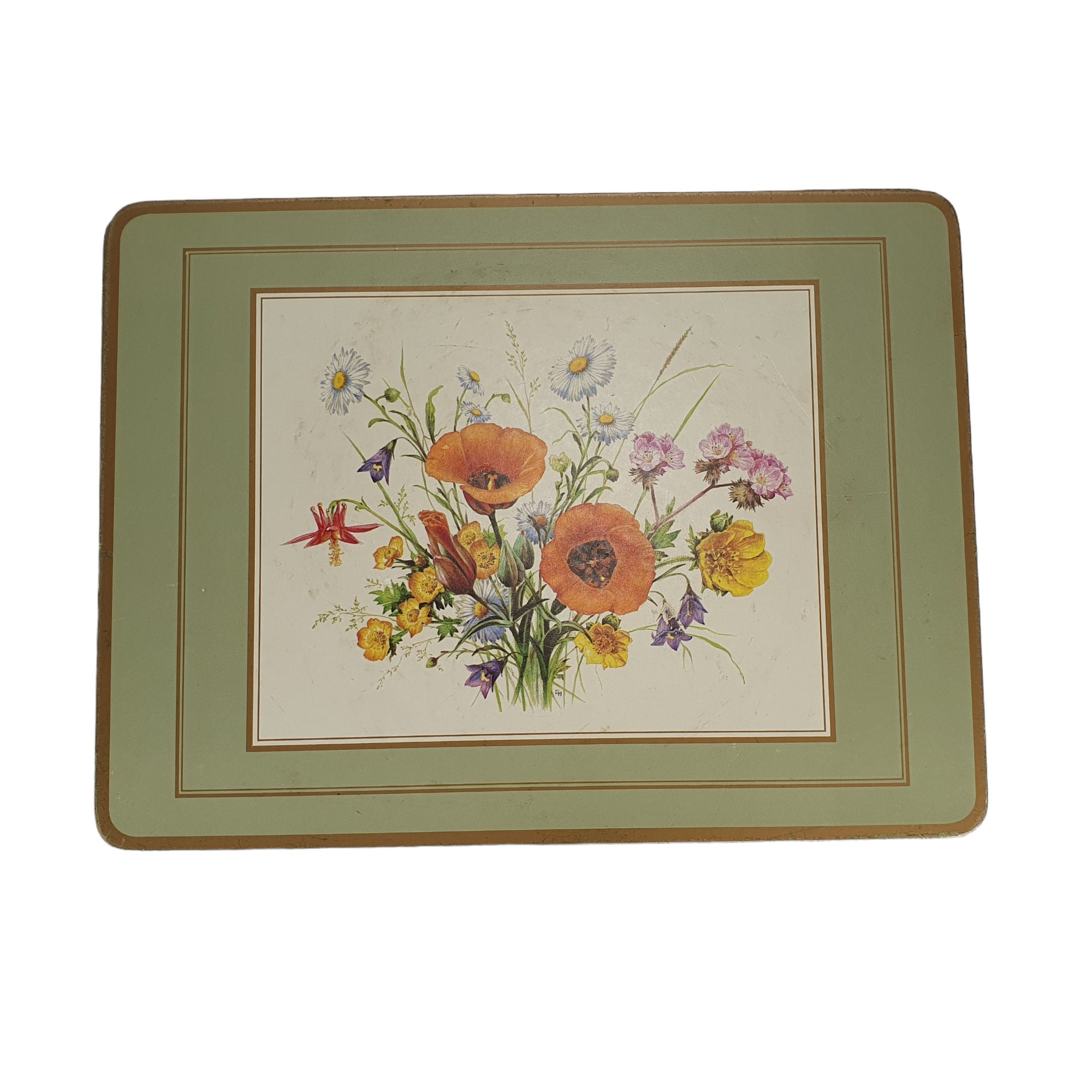 Vintage Pimpernel Traditional Collection Wild Flowers Placemats Set of 6 Green Etsy Australia