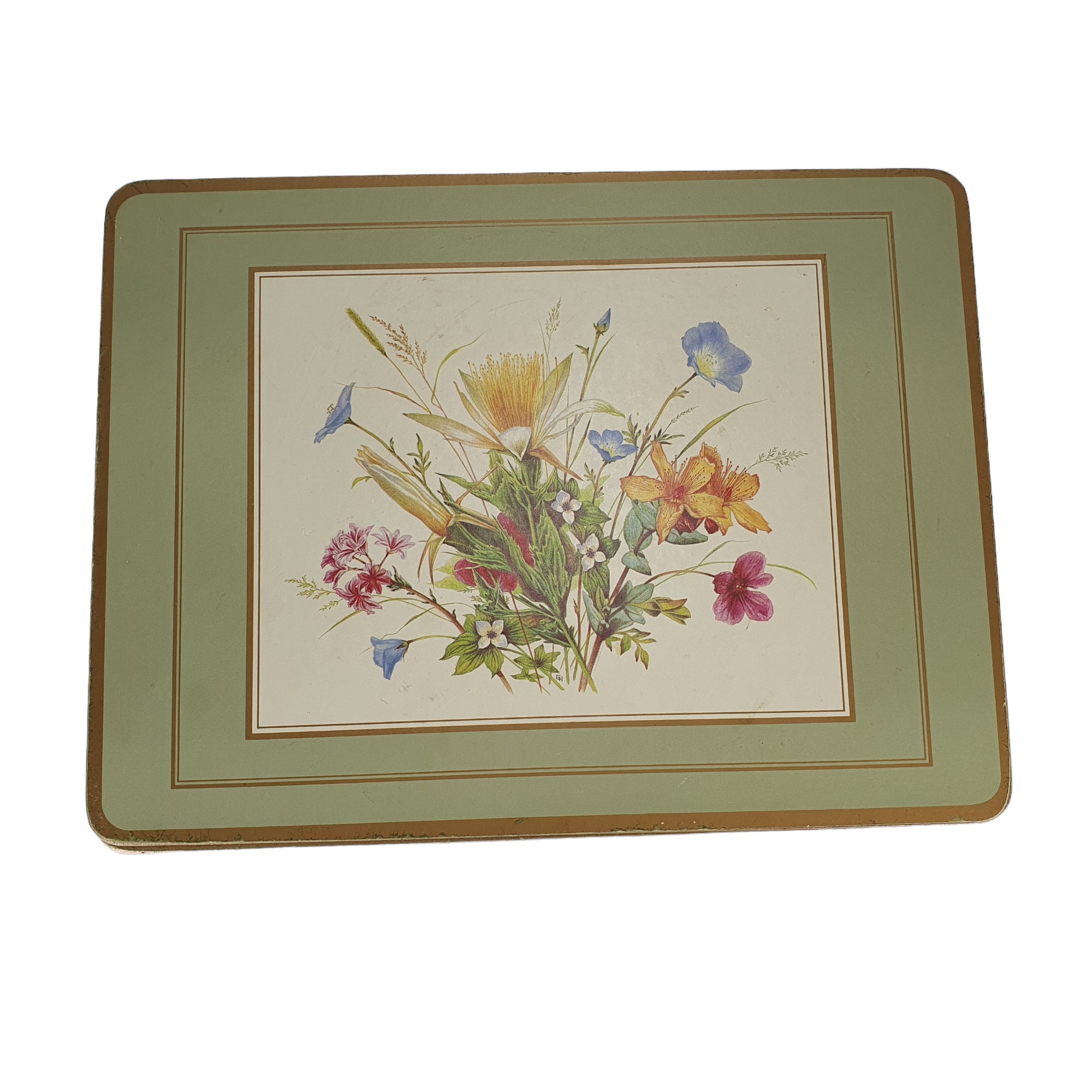 Vintage Pimpernel Traditional Collection Wild Flowers Placemats Set of 6 Green Etsy Australia