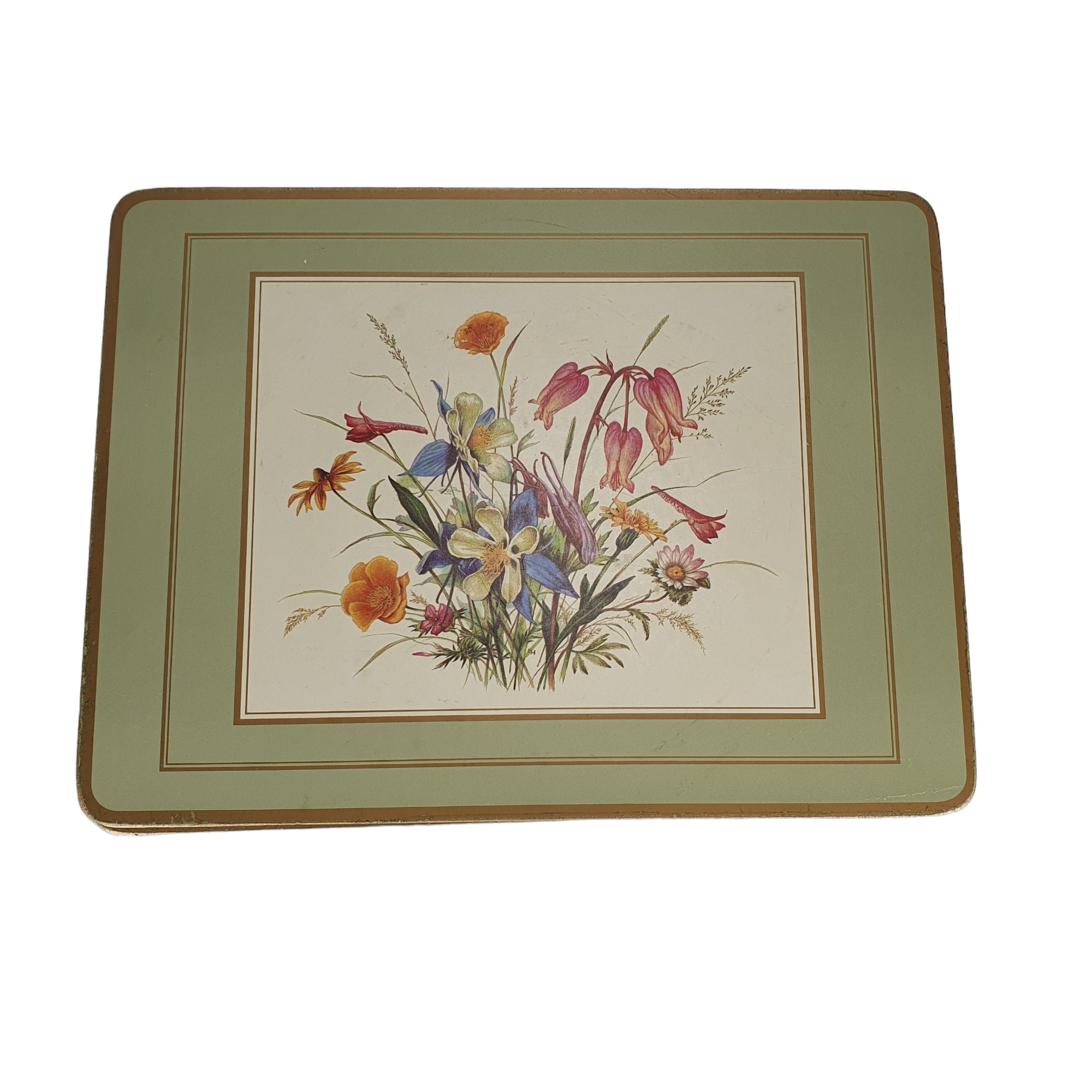 Vintage Pimpernel Traditional Collection Wild Flowers Placemats Set of 6 Green Etsy Australia