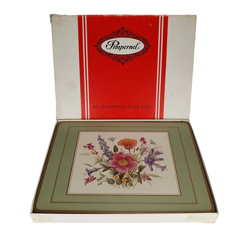 Vintage Pimpernel Traditional Collection Wild Flowers Placemats Set of