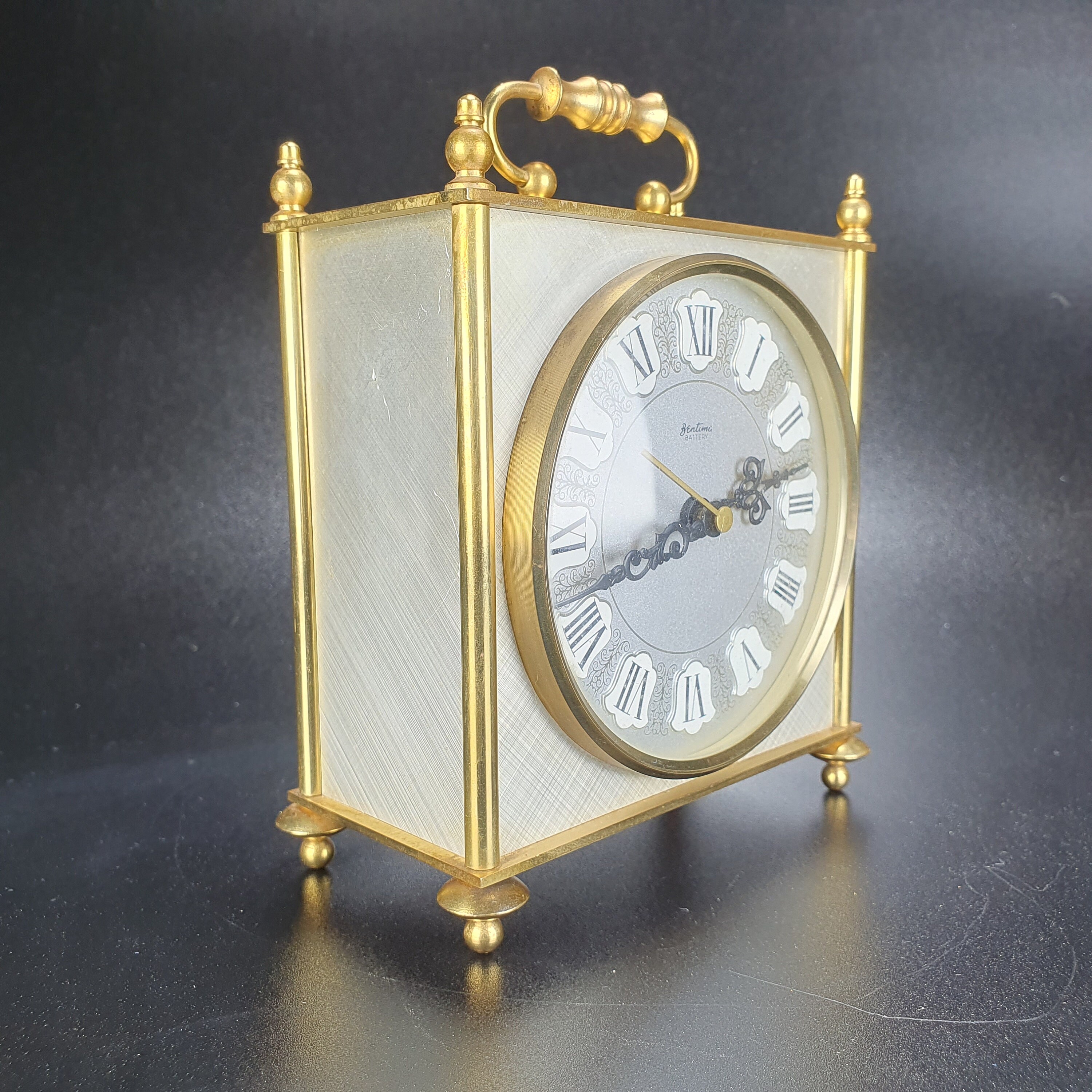 Bentima Carriage Clock Roman Numerals Battery Operated West Etsy