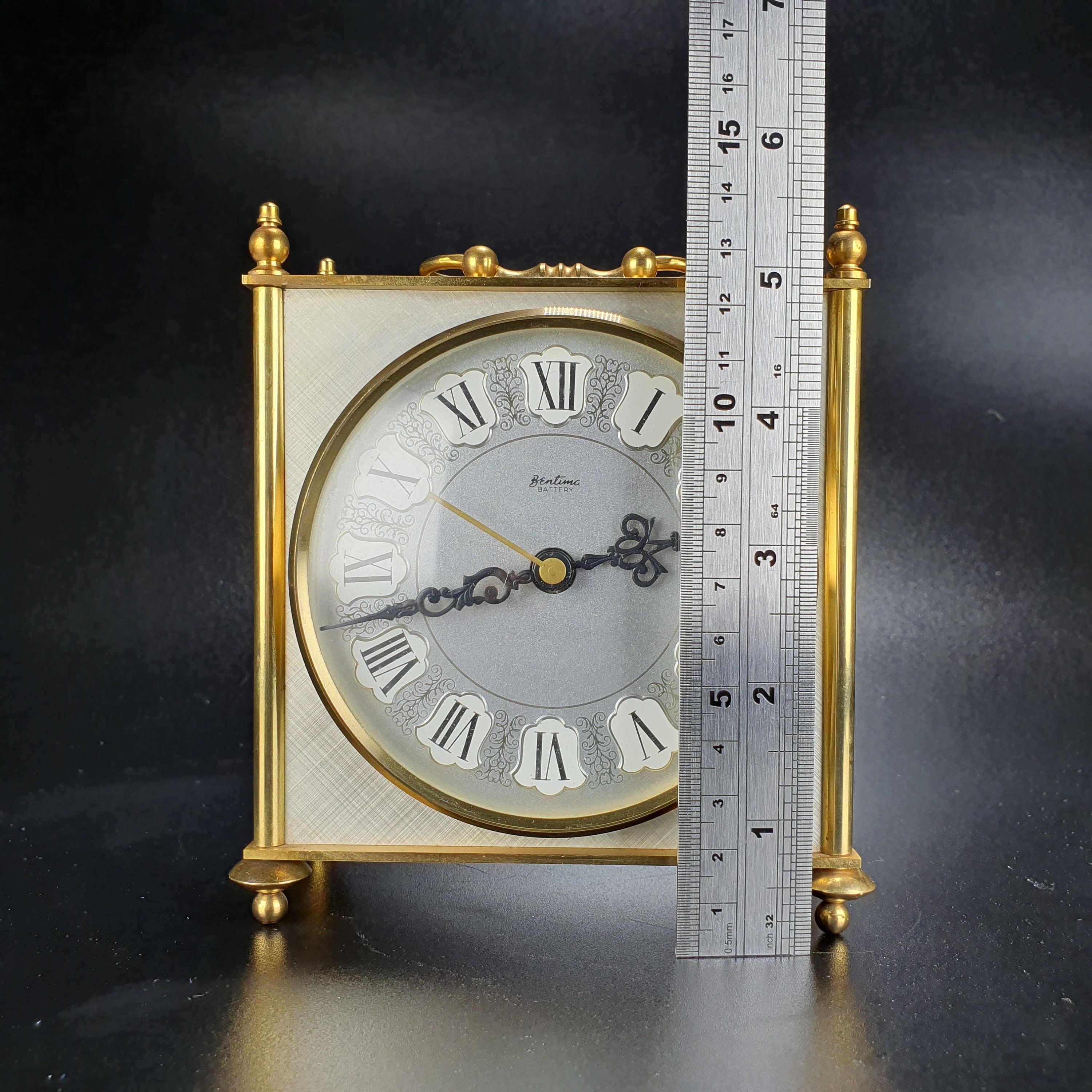 Bentima Carriage Clock Roman Numerals Battery Operated West Etsy