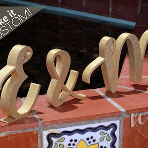 Monogram Letters 5in. STACKABLE Script Sweetheart table, cake topper, wedding decoration centerpiece -  Cheap Shipping!