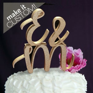 Initials Cake Topper 5in. letters -  FREE SHIPPING! Stackable, Sweetheart table, cake topper, wedding decoration centerpiece, head table