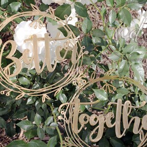 Better Together Chair Signs, 12in. 3d Hand Sketch unique wedding reception decor sweetheart table Wedding Day Studio Cheap Shipping image 3