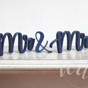 Mr and Mrs Sign 5in, Sweetheart Table Sign, head table sign, sweetheart table decor wedding sign, head table decor gift FREE Shipping image 5