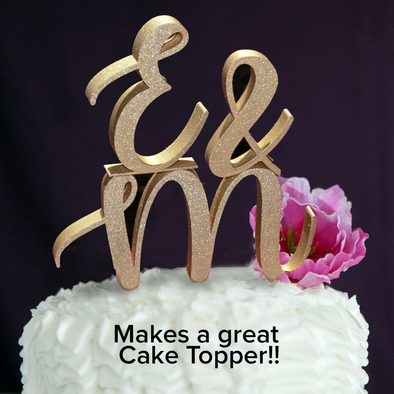 Monogram Letters 5in. STACKABLE Script Sweetheart Table, Cake Topper ...
