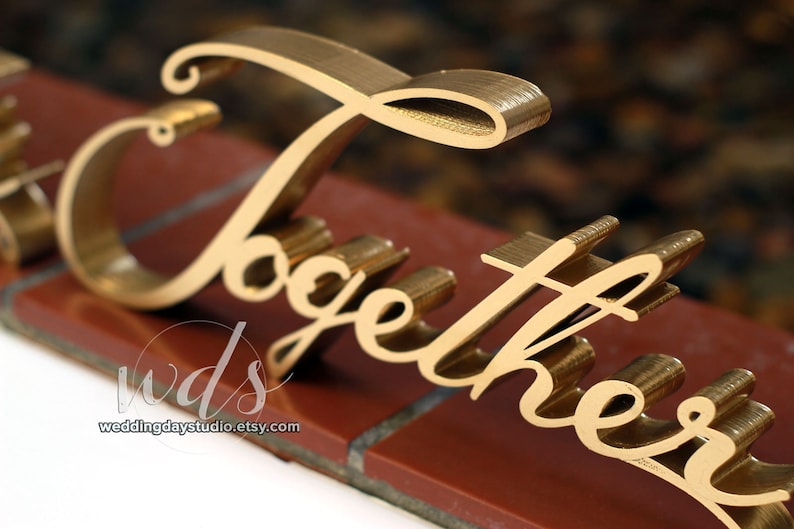 Better Together Sweetheart Table Sign 5 Calligraphy Gold wedding reception, head table sign, head table decor, mr & mrs sign wedding gift image 4