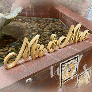 Mr and Mrs Sign, 5in. Sweetheart table wedding table decor better together head table calligraphy wedding party