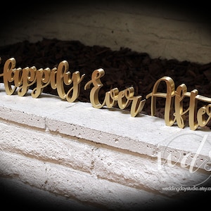 Happily Ever After Sign Sweetheart Table decor, 6&quot; or 3&quot;, head table sign, table decor, Mr & Mrs sign, head table decor, wedding decor