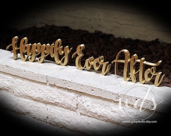 Happily Ever After Sign Sweetheart Table decor, 6" or 3", head table sign, table decor, Mr & Mrs sign, head table decor, Free Shipping