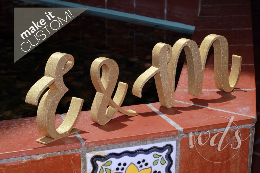 Stackable Letters Names Monogram Letters 5in. STACKABLE Script Sweetheart Table, Cake Topper ...