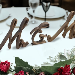 Mr & Mrs Sign, 6in. Walnut Finish, wedding centerpiece, Sweetheart table, head table, centerpiece, wood sign, wedding decor, mr and mrs sign