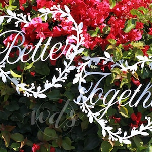 Better Together Heart Signs, 12in. , wedding reception decor, mr and mrs, wedding decor, sweetheart table decor, wedding decoration