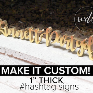 5in. Hashtag Centerpiece Wedding Sign, hashtag sign, sweetheart table decor, wedding decor, Mr & Mrs sign, mr and mrs sign, custom sign